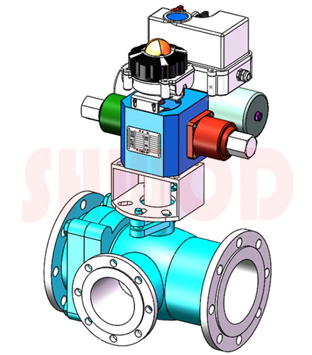 智能型电液动三通球阀结构示意图